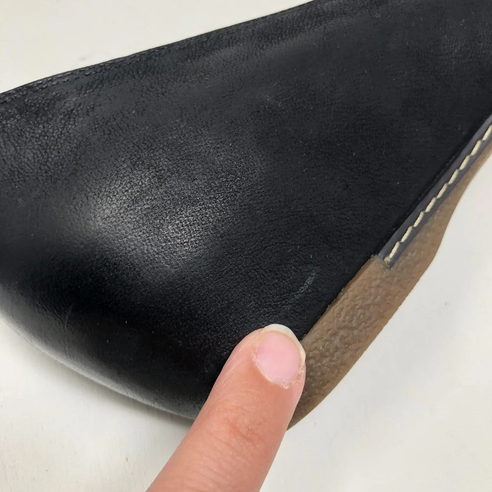 Dansko Loralie Wedge Loafers Womens 39 US 8.5 Black Leather Slip On Career